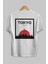 Tokyo Japan Yazılı Arka Baskılı Beyaz Oversize T-Shirt Erkek Kadın Bisiklet Yaka 2