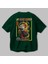 Kyojuro Rengoku Anime Arka Baskılı Zümrüt Yeşili Oversize T-Shirt Pamuk Erkek Kadın 3