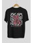Bear Sadness Arka Baskılı Siyah Oversize T-Shirt Erkek Kadın Bisiklet Yaka 5