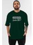 Garibanın Yüzü Gülür Mü Ön Baskılı Zümrüt Yeşili Oversize T-Shirt Erkek Kadın Bisiklet Yaka 1