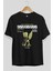 Pray For The Future Ön Baskılı Siyah Oversize T-Shirt Erkek Kadın Bisiklet Yaka 3