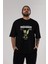 Pray For The Future Ön Baskılı Siyah Oversize T-Shirt Erkek Kadın Bisiklet Yaka 5