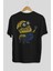 Minion Arka Baskılı Siyah Oversize T-Shirt Erkek Kadın Bisiklet Yaka 2