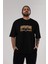 Adventure Ön Baskılı Siyah Oversize T-Shirt Erkek Kadın Bisiklet Yaka 1