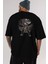 God Of War Arka Baskılı Siyah Oversize T-Shirt Erkek Kadın Bisiklet Yaka 1