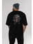 God Of War Arka Baskılı Siyah Oversize T-Shirt Erkek Kadın Bisiklet Yaka 3