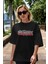 Unutmayın Ki Bana Hiç Bişi Ön Baskılı Siyah Oversize T-Shirt Erkek Kadın Bisiklet Yaka 5