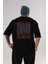Brooklyn New York City Arka Baskılı Siyah Oversize T-Shirt Erkek Kadın Bisiklet Yaka 1