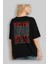 Brooklyn New York City Arka Baskılı Siyah Oversize T-Shirt Erkek Kadın Bisiklet Yaka 3