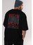 Brooklyn New York City Arka Baskılı Siyah Oversize T-Shirt Erkek Kadın Bisiklet Yaka 4