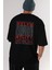 Brooklyn New York City Arka Baskılı Siyah Oversize T-Shirt Erkek Kadın Bisiklet Yaka 5