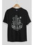 Dallas Ön Baskılı Siyah Oversize T-Shirt Erkek Kadın Bisiklet Yaka 2