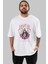 Gigante Fleur Anime Ön Baskılı Beyaz Oversize T-Shirt Erkek Kadın 1