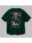 Mitsuri Demonslayer Anime Arka Baskılı Zümrüt Yeşili Oversize T-Shirt Pamuk Erkek Kadın 3