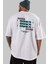 The Metropolis Osaka Arka Baskılı Beyaz Oversize T-Shirt Erkek Kadın Bisiklet Yaka 3