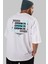 The Metropolis Osaka Arka Baskılı Beyaz Oversize T-Shirt Erkek Kadın Bisiklet Yaka 4