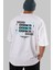 The Metropolis Osaka Arka Baskılı Beyaz Oversize T-Shirt Erkek Kadın Bisiklet Yaka 5
