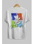 Skaters Only Bear Arka Baskılı Beyaz Oversize T-Shirt Erkek Kadın Bisiklet Yaka 2
