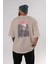 Johan Liebert Monster Anime Arka Baskılı Bej Oversize T-Shirt %100 Pamuk Erkek Kadın 4