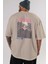 Johan Liebert Monster Anime Arka Baskılı Bej Oversize T-Shirt %100 Pamuk Erkek Kadın 5