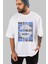 Who Is The King Yazılı Ön Baskılı Beyaz Oversize T-Shirt Erkek Kadın Bisiklet Yaka 1
