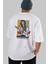 Che Guevara Arka Baskılı Beyaz Oversize T-Shirt Erkek Kadın Bisiklet Yaka 5