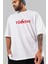 Türkiye Ön Baskılı Beyaz Oversize T-Shirt Erkek Kadın Bisiklet Yaka 3