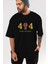 404 Brain Not Found Ön Baskılı Siyah Oversize T-Shirt Erkek Kadın Bisiklet Yaka 1