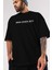 Onun Hevesi Bitti Benim Ön Baskılı Siyah Oversize T-Shirt Erkek Kadın Bisiklet Yaka 3