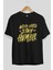 Word Hard Yazılı Ön Baskılı Siyah Oversize T-Shirt Erkek Kadın Bisiklet Yaka 4