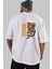 Savage Brooklyn Yazılı Arka Baskılı Beyaz Oversize T-Shirt Erkek Kadın Bisiklet Yaka 5