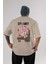 Spy x Famıly Anya Anime Arka Baskılı Bej Oversize T-Shirt %100 Pamuk Erkek Kadın 1
