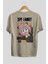 Spy x Famıly Anya Anime Arka Baskılı Bej Oversize T-Shirt %100 Pamuk Erkek Kadın 2