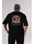 Stop War For Future Arka Baskılı Siyah Oversize T-Shirt Erkek Kadın Bisiklet Yaka 4