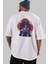 Game Of Future Arka Baskılı Beyaz Oversize T-Shirt Erkek Kadın Bisiklet Yaka 4