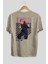 Yuuji Itadori Anime Arka Baskılı Bej Oversize T-Shirt %100 Pamuk Erkek Kadın 2