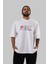 Philly Ön Baskılı Beyaz Oversize T-Shirt Erkek Kadın Bisiklet Yaka 3