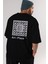 Reality Arka Baskılı Siyah Oversize T-Shirt Erkek Kadın Bisiklet Yaka 4