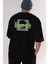 Soul Mate Arka Baskılı Siyah Oversize T-Shirt Erkek Kadın Bisiklet Yaka 5