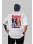 Chaınsawman Crew Anime Arka Baskılı Beyaz Oversize T-Shirt Pamuk Erkek Kadın 1