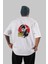 Erased Head Anime Arka Baskılı Beyaz Oversize T-Shirt Pamuk Erkek Kadın 1