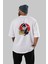 Erased Head Anime Arka Baskılı Beyaz Oversize T-Shirt Pamuk Erkek Kadın 4