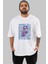 Love Is The Flower You've Got Ön Baskılı Beyaz Oversize T-Shirt Erkek Kadın Bisiklet Yaka 4