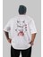 Saboonepiece Anime Arka Baskılı Beyaz Oversize T-Shirt Pamuk Erkek Kadın 1