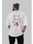 Saboonepiece Anime Arka Baskılı Beyaz Oversize T-Shirt Pamuk Erkek Kadın 4