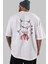 Saboonepiece Anime Arka Baskılı Beyaz Oversize T-Shirt Pamuk Erkek Kadın 5