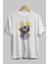 Visualization Yazılı Ön Baskılı Beyaz Oversize T-Shirt Erkek Kadın Bisiklet Yaka 1