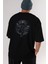 The Crow Arka Baskılı Siyah Oversize T-Shirt Erkek Kadın Bisiklet Yaka 1