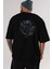 The Crow Arka Baskılı Siyah Oversize T-Shirt Erkek Kadın Bisiklet Yaka 3
