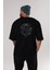 The Crow Arka Baskılı Siyah Oversize T-Shirt Erkek Kadın Bisiklet Yaka 4